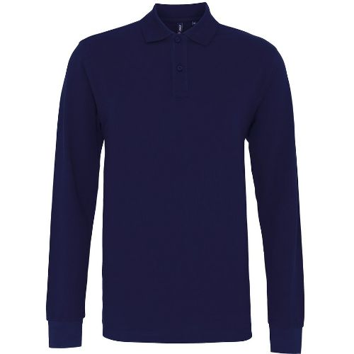 Asquith & Fox Men's Classic Fit Long Sleeved Polo Navy